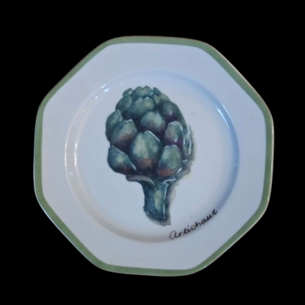 *NWOT William Sonoma Vegetable Garden Appetizer Plates 6 w/2 Dressing Bowls - Picture 6 of 11